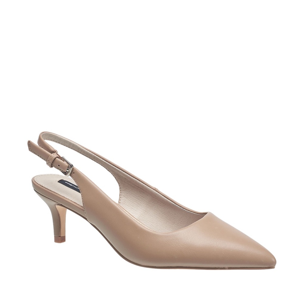 French Connection Ladies Quinn Slingback Kitten Heel in Cafe